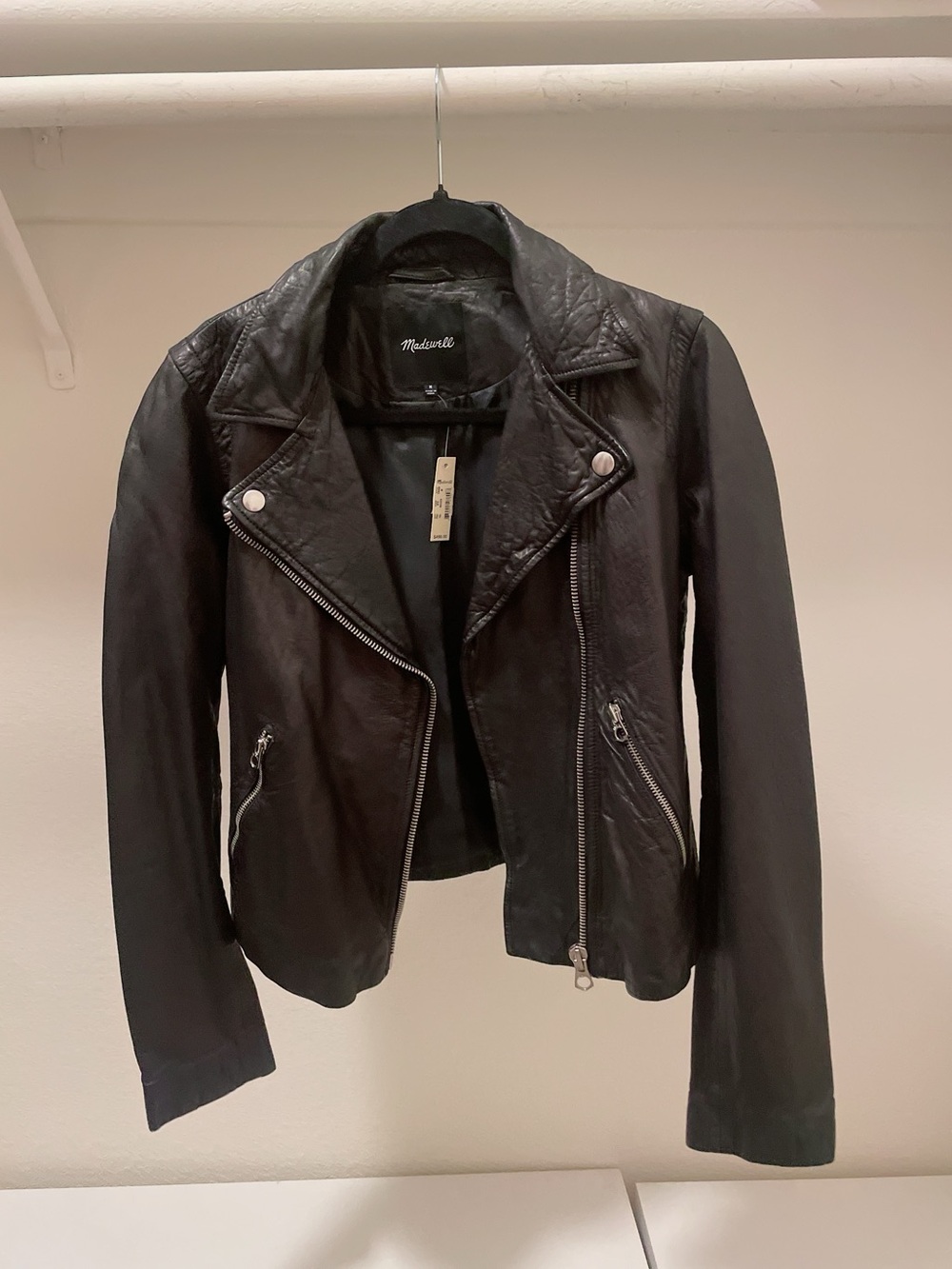 Madewell Black Leather Asymmetrical Moto Jacket